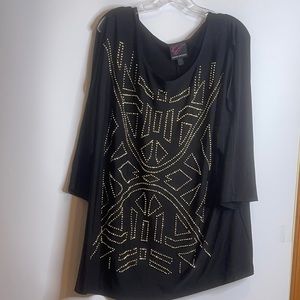 Carson Kressley Cold Shoulder Top 3X PLUS SIZE